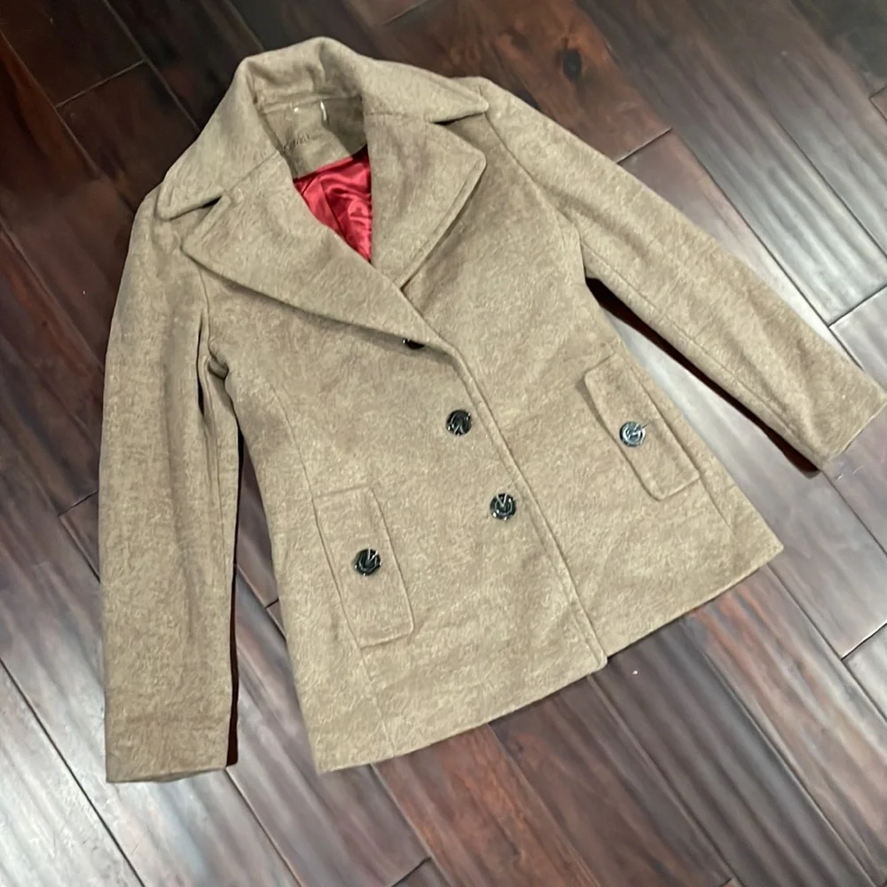 Calvin Klein Beige Wool Peacoat - Picture 2 of 13
